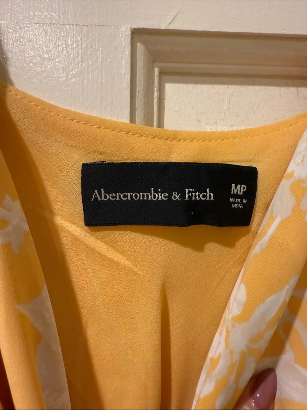 Abercrombie & Fitch Yellow Floral Cowl Slip Dress
